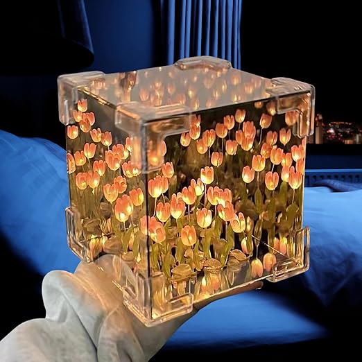 DIY 2-in-1 Tulip Mirror Infinity Lamp with 20 Flowers