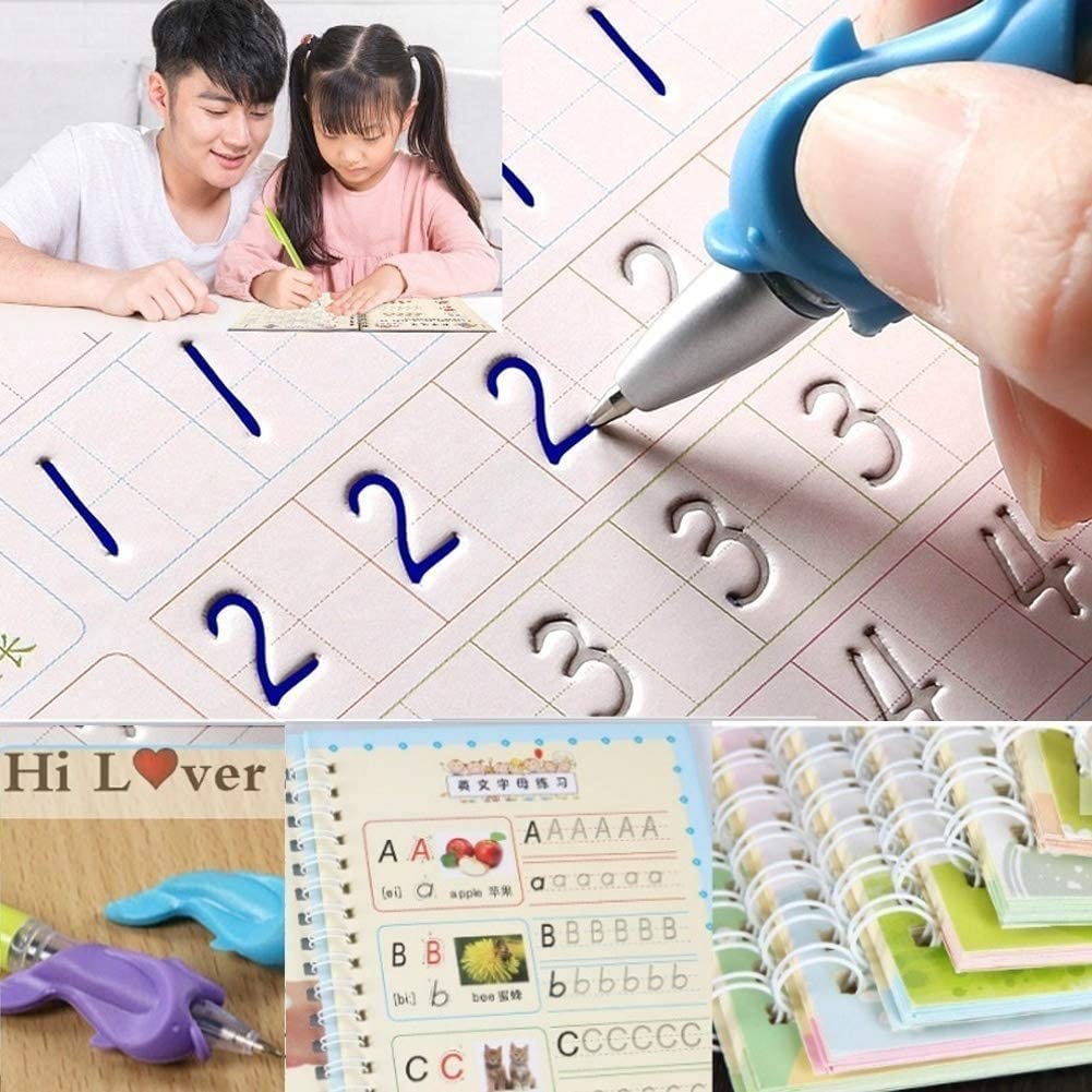 Sank Magic Book With 4 Books + 10 Refills + 1 Gripper To Improve Your Child's Academics