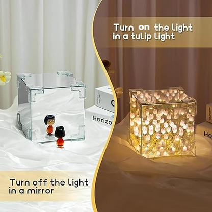 DIY 2-in-1 Tulip Mirror Infinity Lamp with 20 Flowers